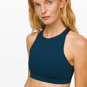 Lululemon Energy bra, high neck, size 10. Navy-ish color